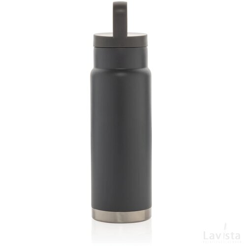 Lekvrije vacuümfles on-the-go met handvat grijs