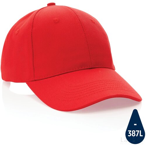 Impact AWARE™ 6 panel 280gr gerecycled katoenen cap rood