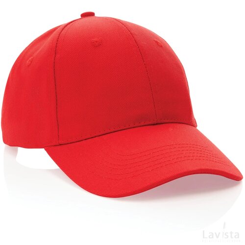 Impact AWARE™ 6 panel 280gr gerecycled katoenen cap rood