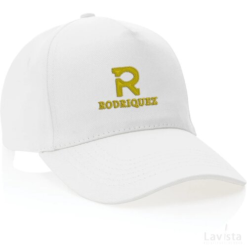 Impact AWARE™ 5 panel 280gr recycled katoenen cap wit