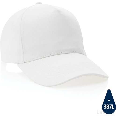 Impact AWARE™ 5 panel 280gr recycled katoenen cap wit