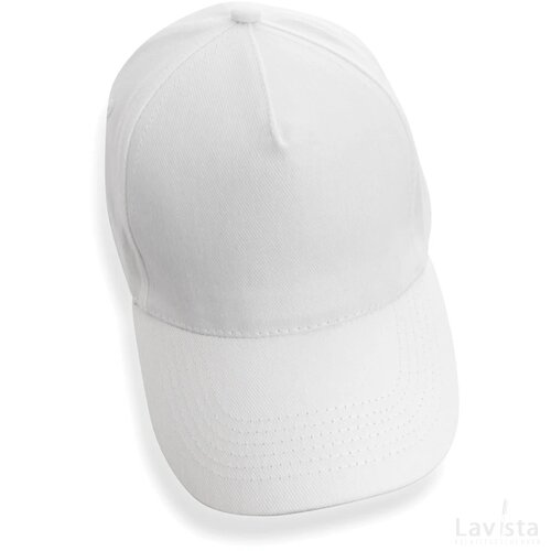 Impact AWARE™ 5 panel 280gr recycled katoenen cap wit