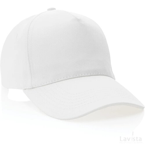 Impact AWARE™ 5 panel 280gr recycled katoenen cap wit
