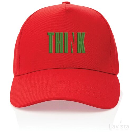 Impact AWARE™ 5 panel 280gr recycled katoenen cap rood