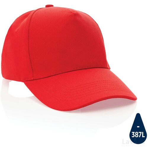 Impact AWARE™ 5 panel 280gr recycled katoenen cap rood
