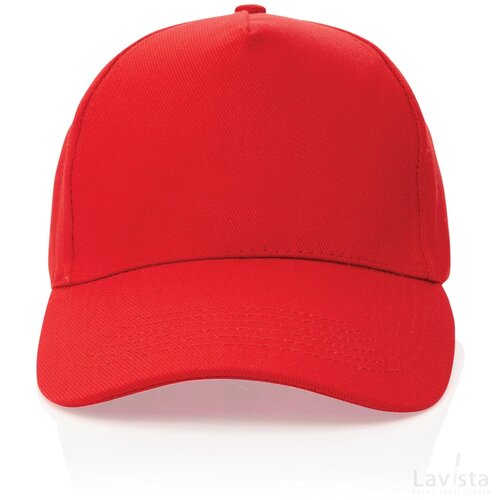 Impact AWARE™ 5 panel 280gr recycled katoenen cap rood