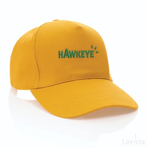Impact AWARE™ 5 panel 280gr recycled katoenen cap geel