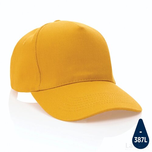 Impact AWARE™ 5 panel 280gr recycled katoenen cap geel