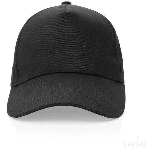 Impact AWARE™ 5 panel 280gr recycled katoenen cap zwart