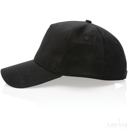 Impact AWARE™ 5 panel 280gr recycled katoenen cap zwart