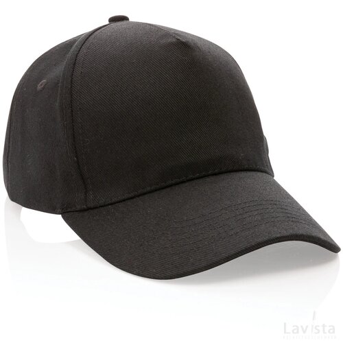 Impact AWARE™ 5 panel 280gr recycled katoenen cap zwart