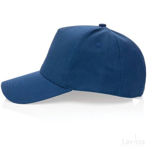 Impact AWARE™ 5 panel 280gr recycled katoenen cap donkerblauw