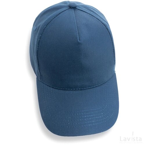 Impact AWARE™ 5 panel 280gr recycled katoenen cap donkerblauw