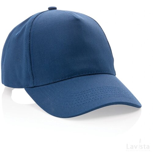 Impact AWARE™ 5 panel 280gr recycled katoenen cap donkerblauw
