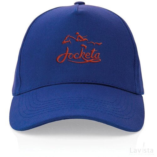 Impact AWARE™ 5 panel 280gr recycled katoenen cap blauw