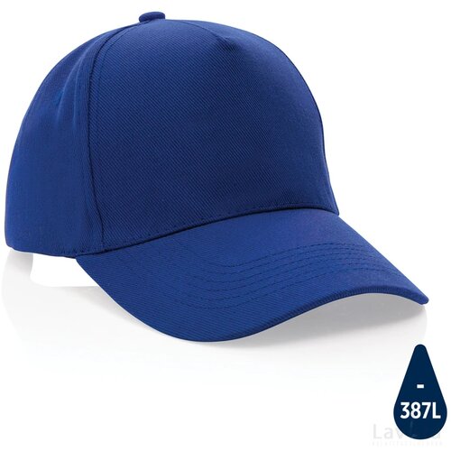 Impact AWARE™ 5 panel 280gr recycled katoenen cap blauw