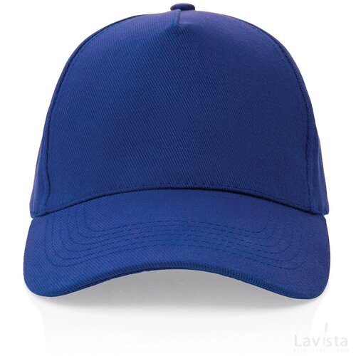 Impact AWARE™ 5 panel 280gr recycled katoenen cap blauw