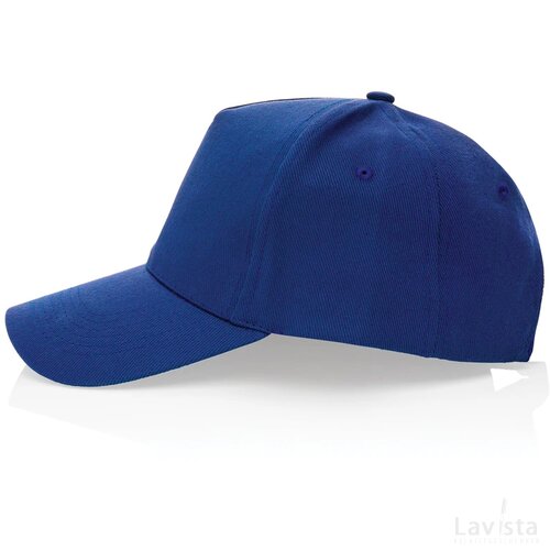 Impact AWARE™ 5 panel 280gr recycled katoenen cap blauw