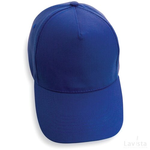 Impact AWARE™ 5 panel 280gr recycled katoenen cap blauw
