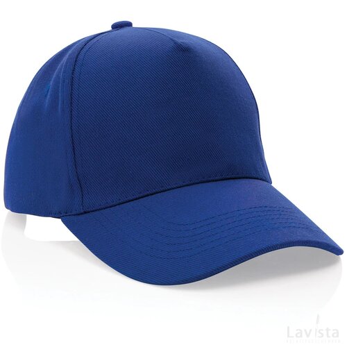 Impact AWARE™ 5 panel 280gr recycled katoenen cap blauw
