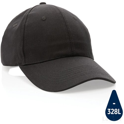Impact AWARE™ 6 panel 190gr gerecycled katoenen cap zwart