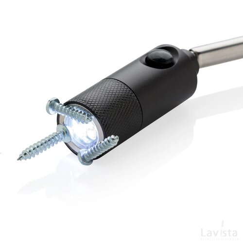 Uitschuifbare zaklamp met magneet zwart