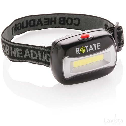 COB hoofdlamp zwart
