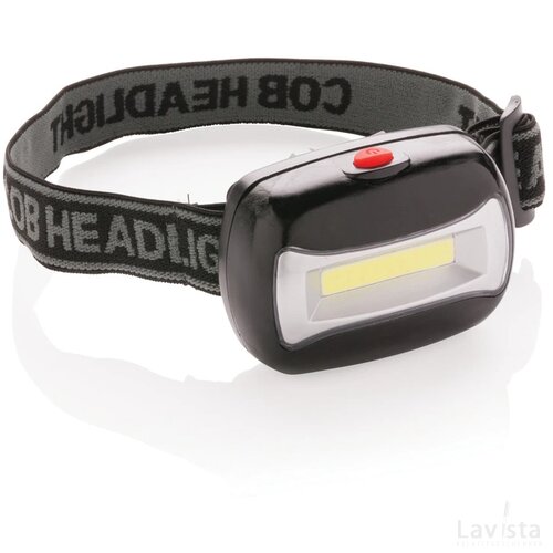 COB hoofdlamp zwart
