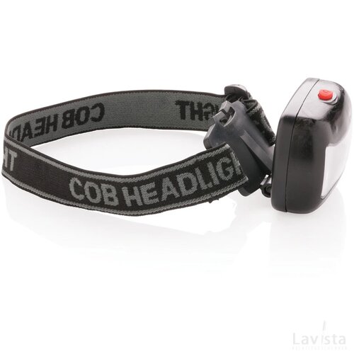 COB hoofdlamp zwart
