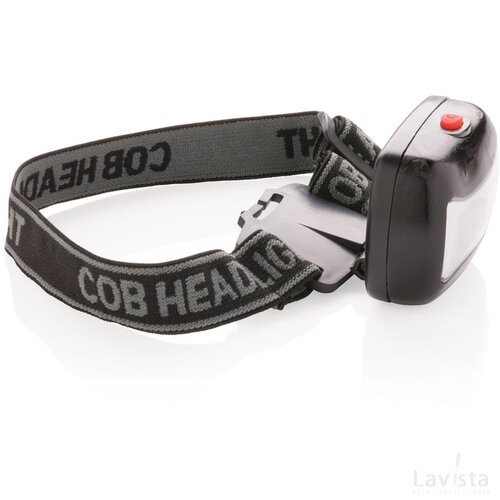 COB hoofdlamp zwart