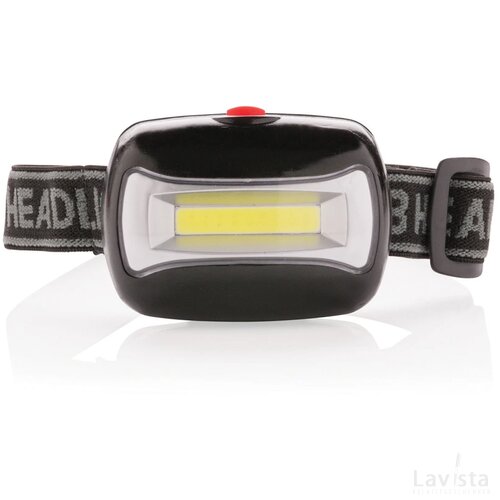 COB hoofdlamp zwart