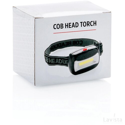 COB hoofdlamp zwart
