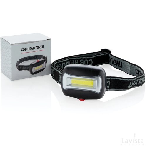 COB hoofdlamp zwart