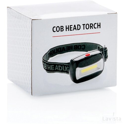 COB hoofdlamp zwart