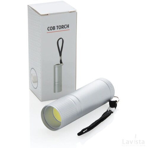 COB zaklamp zilver