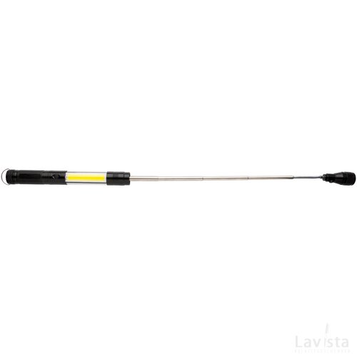 Uitschuifbare zaklamp met COB zwart