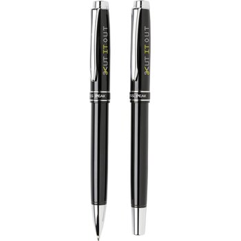 Heritage pennen set zwart, zilver