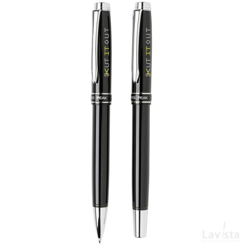 Heritage pennen set zwart, zilver