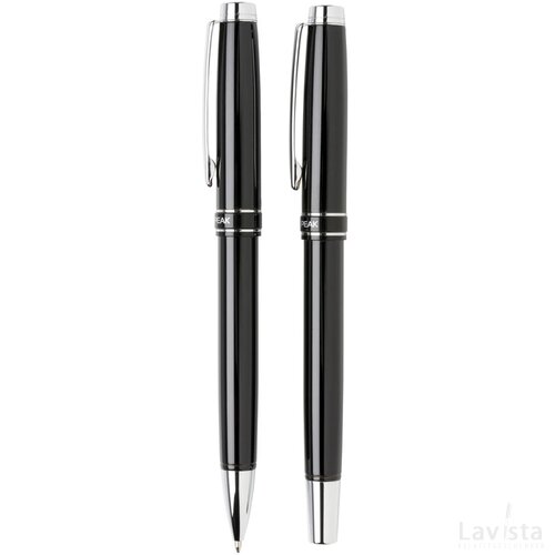 Heritage pennen set zwart, zilver