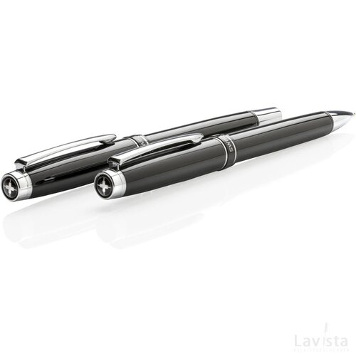 Heritage pennen set zwart, zilver