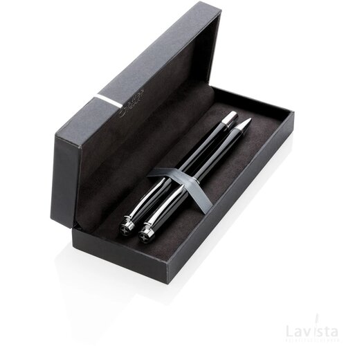 Heritage pennen set zwart, zilver