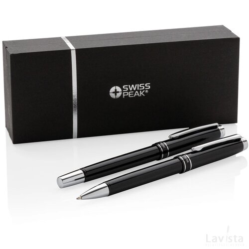 Heritage pennen set zwart, zilver