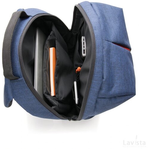 Smart office & sport rugtas PVC vrij blauw, oranje