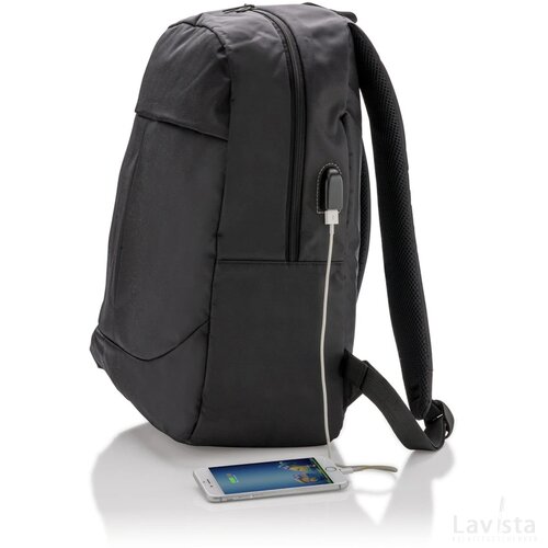 Power USB laptop rugtas PVC Vrij zwart
