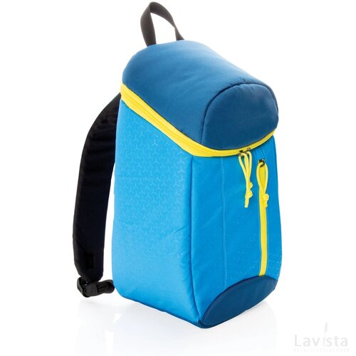 Hiking koelrugzak 10L blauw, geel