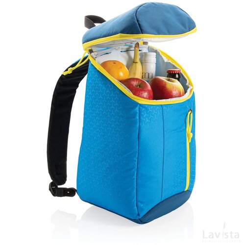 Hiking koelrugzak 10L blauw, geel