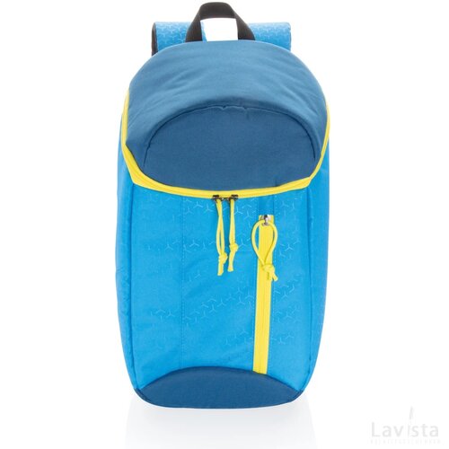 Hiking koelrugzak 10L blauw, geel