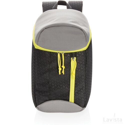 Hiking koelrugzak 10L zwart, limegroen