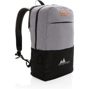 Modern 15.6" USB & RFID laptop rugzak PVC vrij zwart