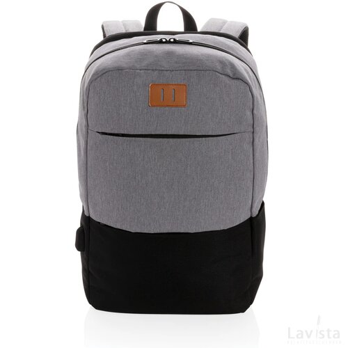 Modern 15.6" USB & RFID laptop rugzak PVC vrij zwart